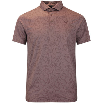 PUMA Golf Shirt - Cloudspun Marine Botanical Polo - Rich Cocoa AW26