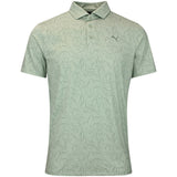 PUMA Golf Shirt - Cloudspun Marine Botanical Polo - Soft Grass AW26