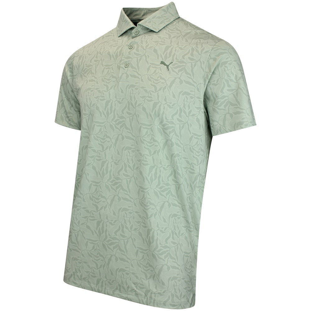 PUMA Golf Shirt - Cloudspun Marine Botanical Polo - Soft Grass AW26