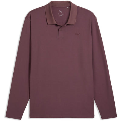 PUMA Golf Shirt - Cloudspun Midweight LS Polo - Rich Cocoa AW26