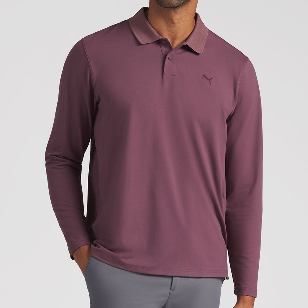 PUMA Golf Shirt - Cloudspun Midweight LS Polo - Rich Cocoa AW26