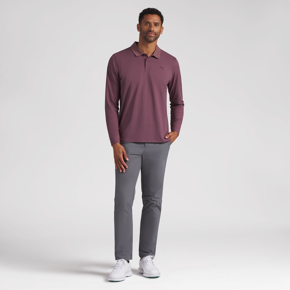 PUMA Golf Shirt - Cloudspun Midweight LS Polo - Rich Cocoa AW26
