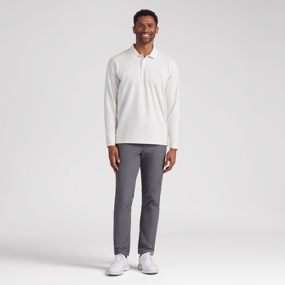 PUMA Golf Shirt - Cloudspun Midweight LS Polo - Warm White AW26