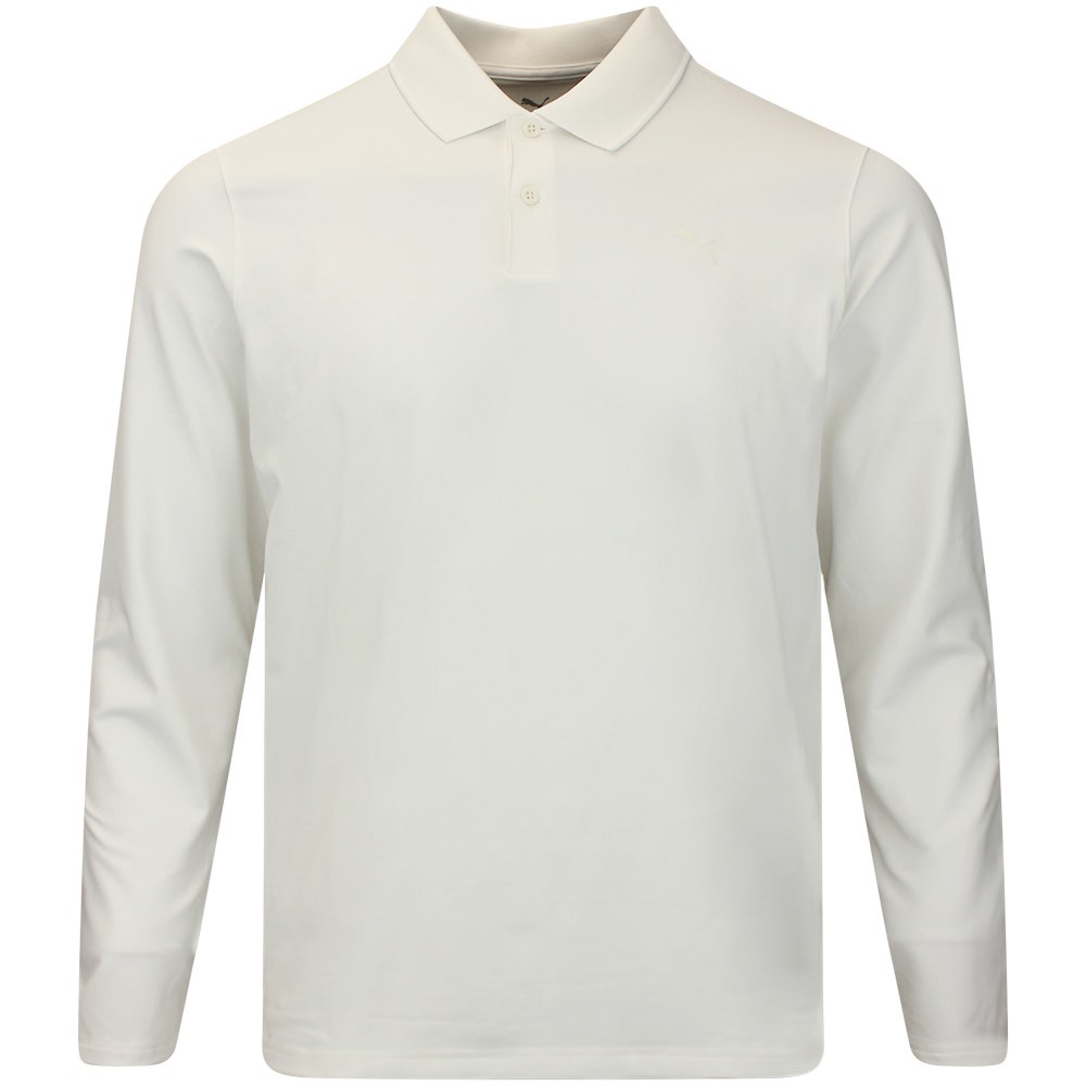 PUMA Golf Shirt - Cloudspun Midweight LS Polo - Warm White AW26