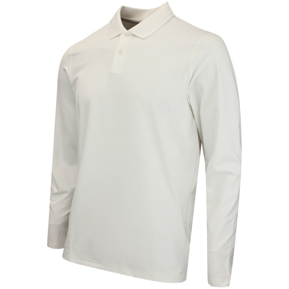PUMA Golf Shirt - Cloudspun Midweight LS Polo - Warm White AW26