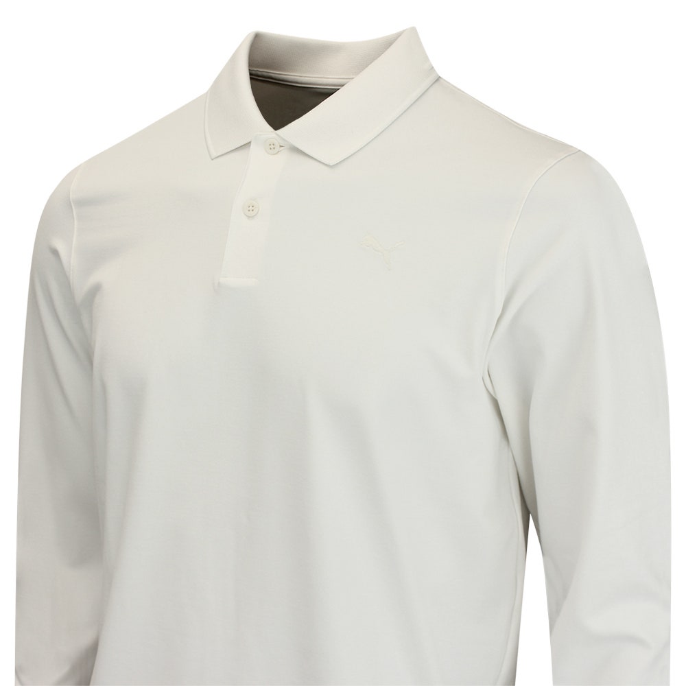 PUMA Golf Shirt - Cloudspun Midweight LS Polo - Warm White AW26