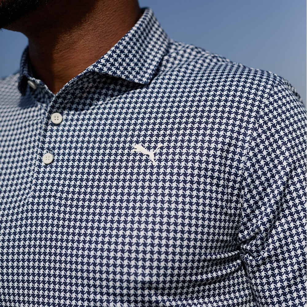 PUMA Golf Shirt - Cloudspun Mono Check Polo - Deep Navy SS26
