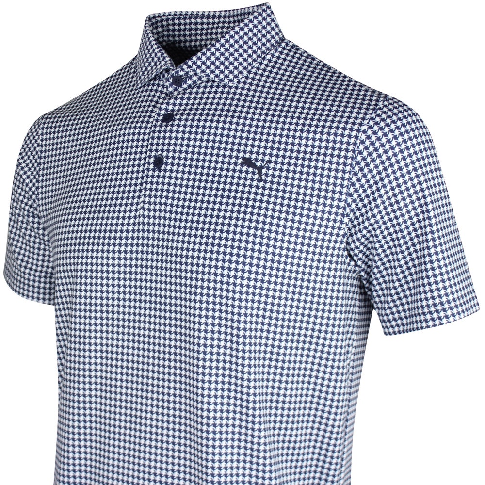 PUMA Golf Shirt - Cloudspun Mono Check Polo - Deep Navy SS26