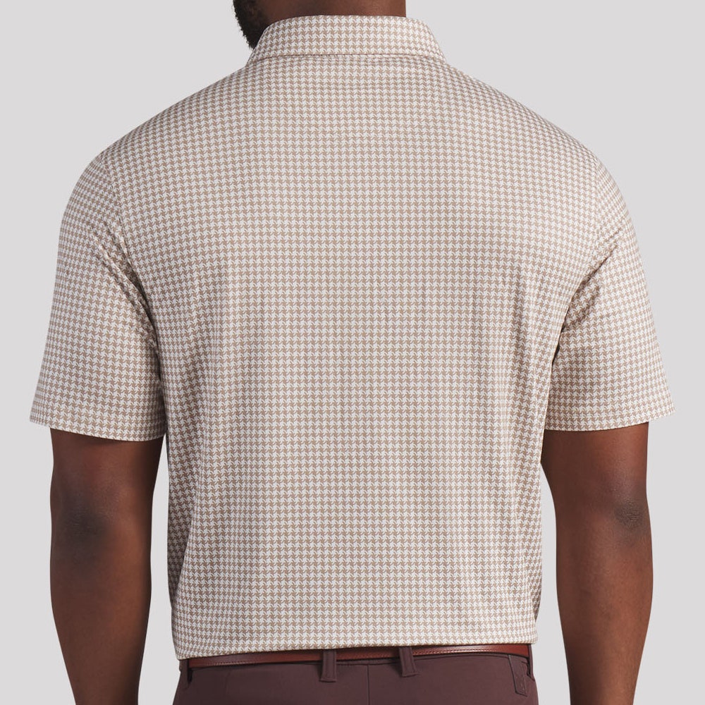 PUMA Golf Shirt - Cloudspun Mono Check Polo - Ice Coffee SS26