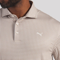PUMA Golf Shirt - Cloudspun Mono Check Polo - Ice Coffee SS26