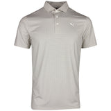 PUMA Golf Shirt - Cloudspun Mono Check Polo - Ice Coffee SS26
