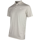 PUMA Golf Shirt - Cloudspun Mono Check Polo - Ice Coffee SS26