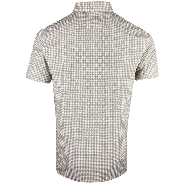 PUMA Golf Shirt - Cloudspun Mono Check Polo - Ice Coffee SS26