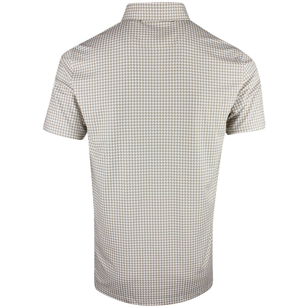 PUMA Golf Shirt - Cloudspun Mono Check Polo - Ice Coffee SS26
