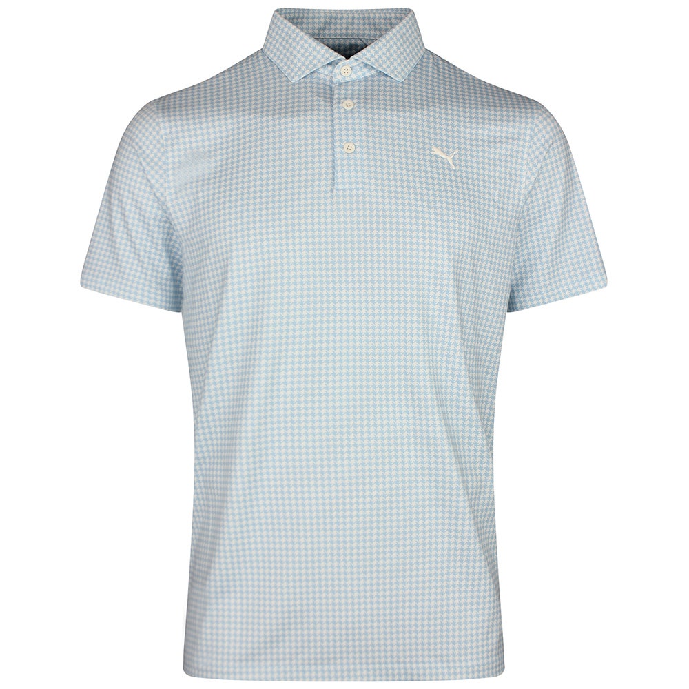 PUMA Golf Shirt - Cloudspun Mono Check Polo - Team Light Blue SS26