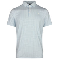 PUMA Golf Shirt - Cloudspun Mono Check Polo - Team Light Blue SS26
