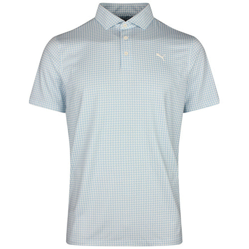 PUMA Golf Shirt - Cloudspun Mono Check Polo - Team Light Blue SS26