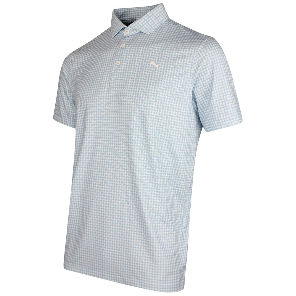 PUMA Golf Shirt - Cloudspun Mono Check Polo - Team Light Blue SS26