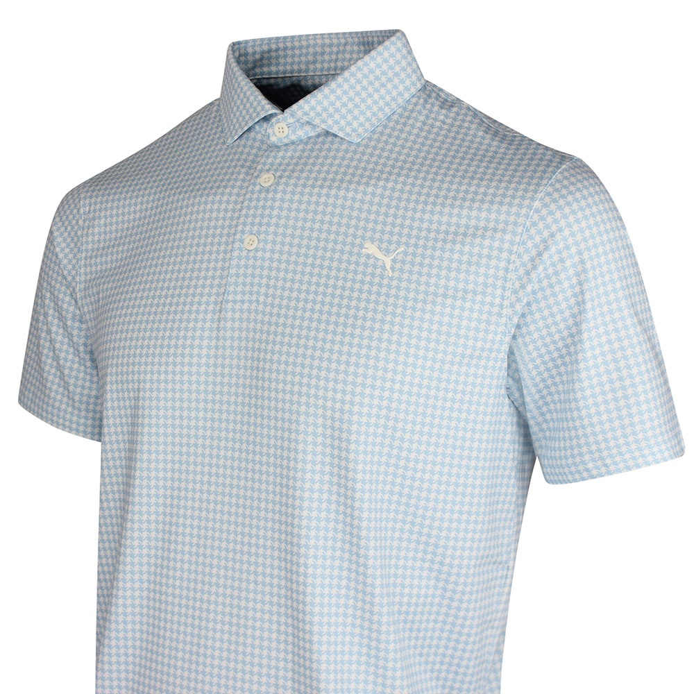 PUMA Golf Shirt - Cloudspun Mono Check Polo - Team Light Blue SS26
