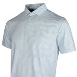 PUMA Golf Shirt - Cloudspun Mono Check Polo - Team Light Blue SS26