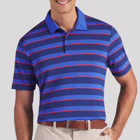 PUMA Golf Shirt - Cloudspun Stripe Polo - Blue Jewel SS26