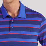 PUMA Golf Shirt - Cloudspun Stripe Polo - Blue Jewel SS26