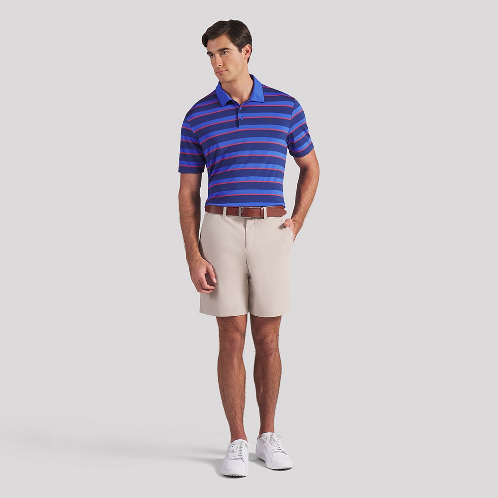 PUMA Golf Shirt - Cloudspun Stripe Polo - Blue Jewel SS26