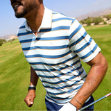 PUMA Golf Shirt - Cloudspun Stripe Polo - Dark Indigo SS26