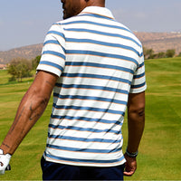 PUMA Golf Shirt - Cloudspun Stripe Polo - Dark Indigo SS26
