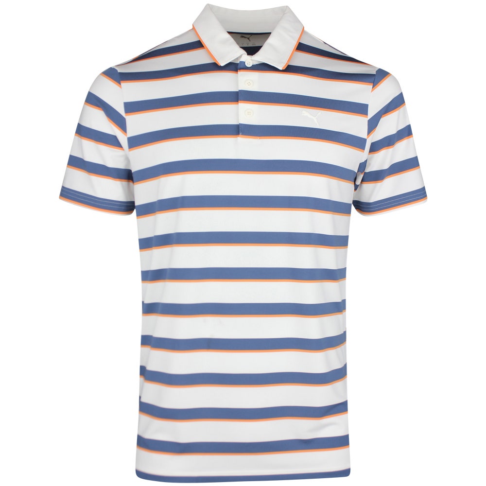 PUMA Golf Shirt - Cloudspun Stripe Polo - Dark Indigo SS26