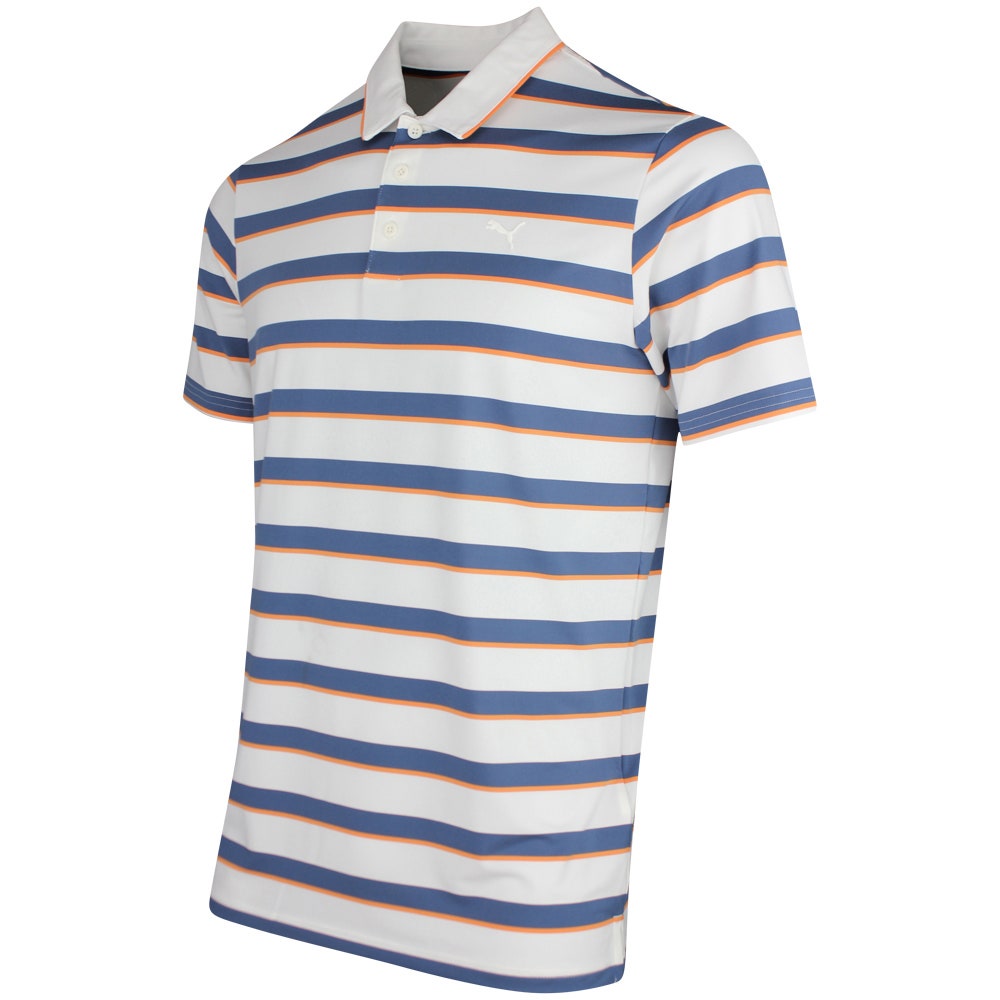 PUMA Golf Shirt - Cloudspun Stripe Polo - Dark Indigo SS26