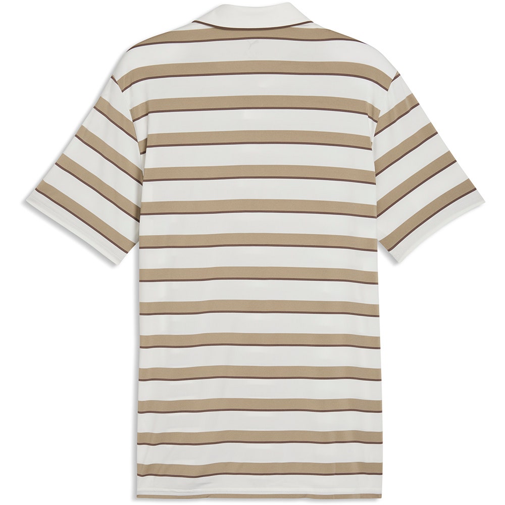 PUMA Golf Shirt - Cloudspun Stripe Polo - Ice Coffee SS26