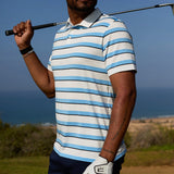 PUMA Golf Shirt - Cloudspun Stripe Polo - Team Light Blue SS26
