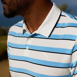 PUMA Golf Shirt - Cloudspun Stripe Polo - Team Light Blue SS26