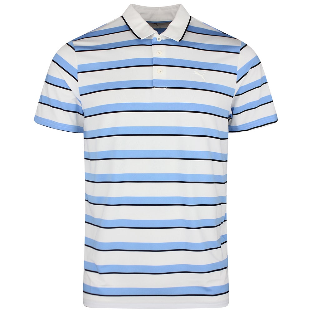 PUMA Golf Shirt - Cloudspun Stripe Polo - Team Light Blue SS26
