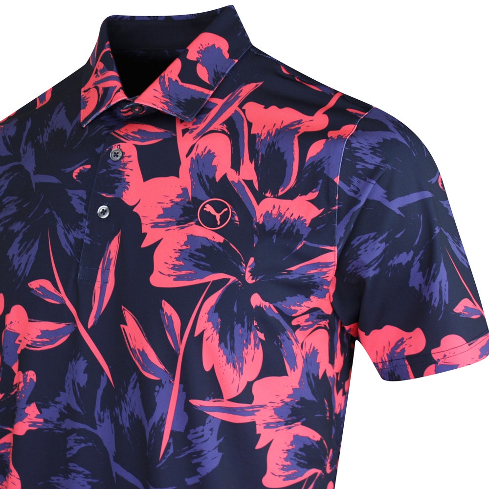 PUMA Golf Shirt - MATTR Broken Flower Polo - Deep Navy SS25