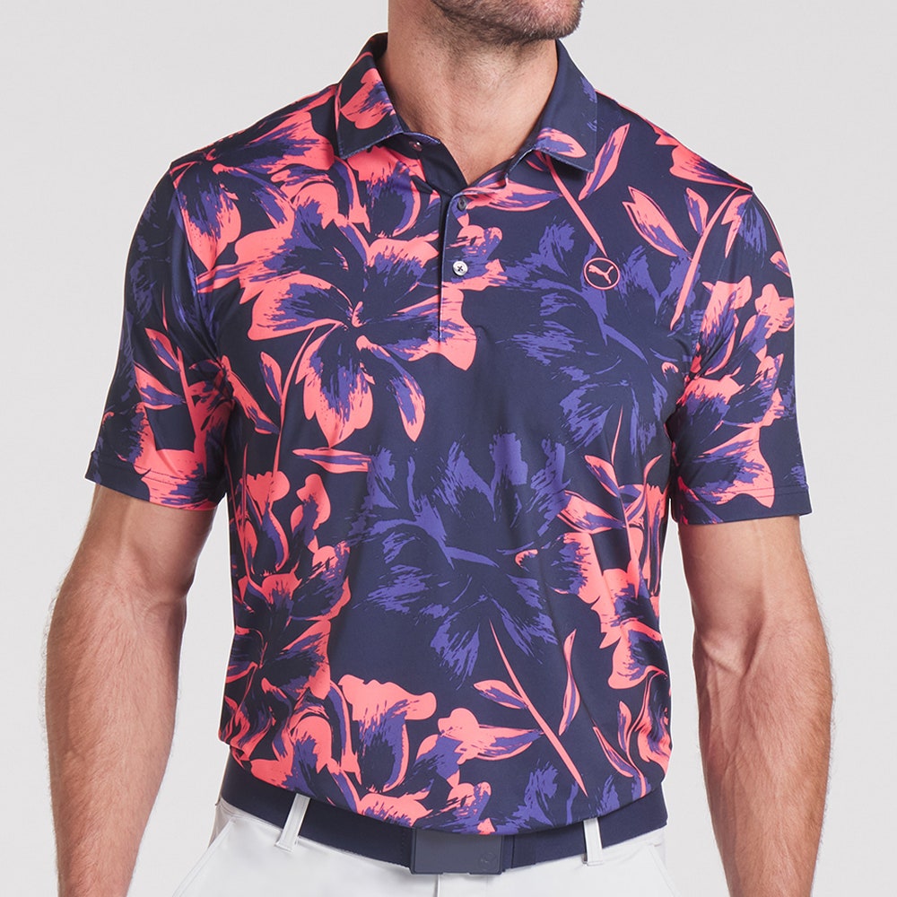 PUMA Golf Shirt - MATTR Broken Flower Polo - Deep Navy SS25