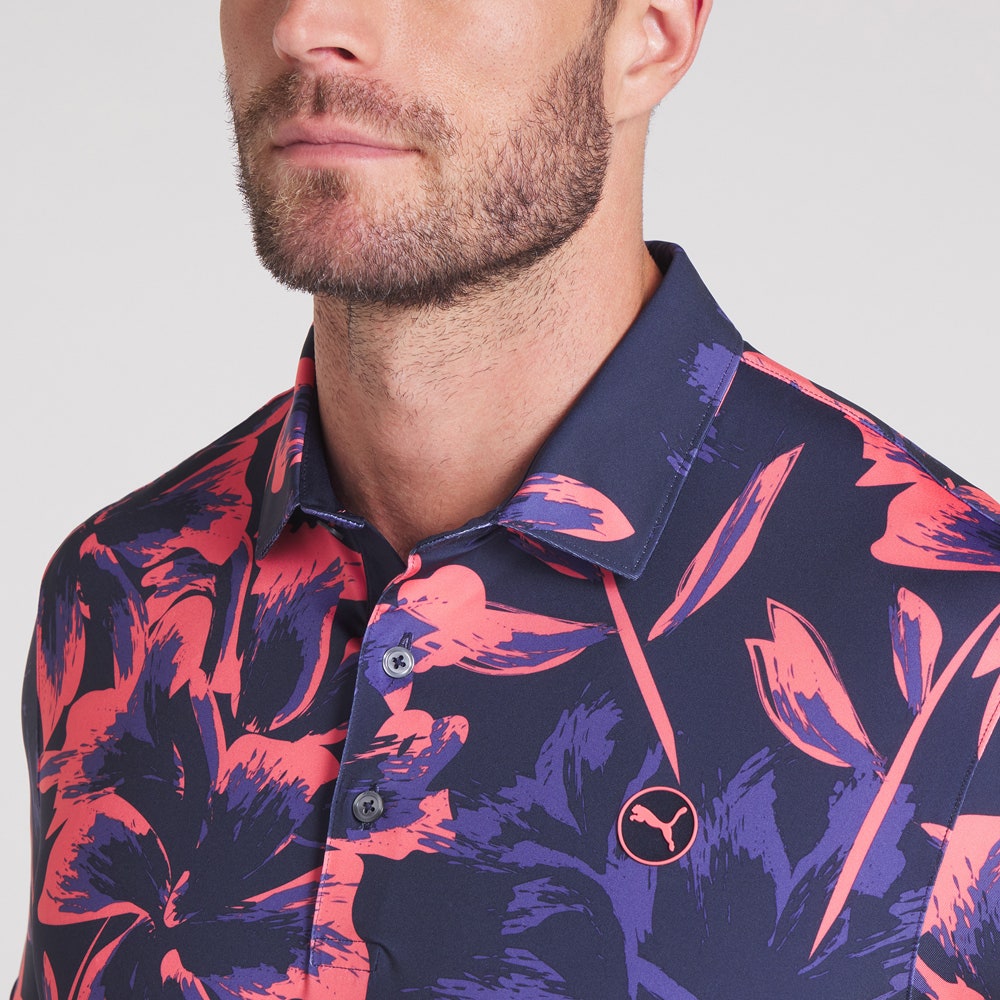 PUMA Golf Shirt - MATTR Broken Flower Polo - Deep Navy SS25