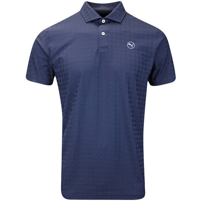PUMA Golf Shirt - Mattr Houndstooth Polo - Deep Navy AW25