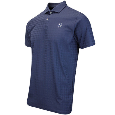PUMA Golf Shirt - Mattr Houndstooth Polo - Deep Navy AW25
