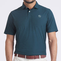 PUMA Golf Shirt - Mattr Houndstooth Polo - Green Terrain AW25