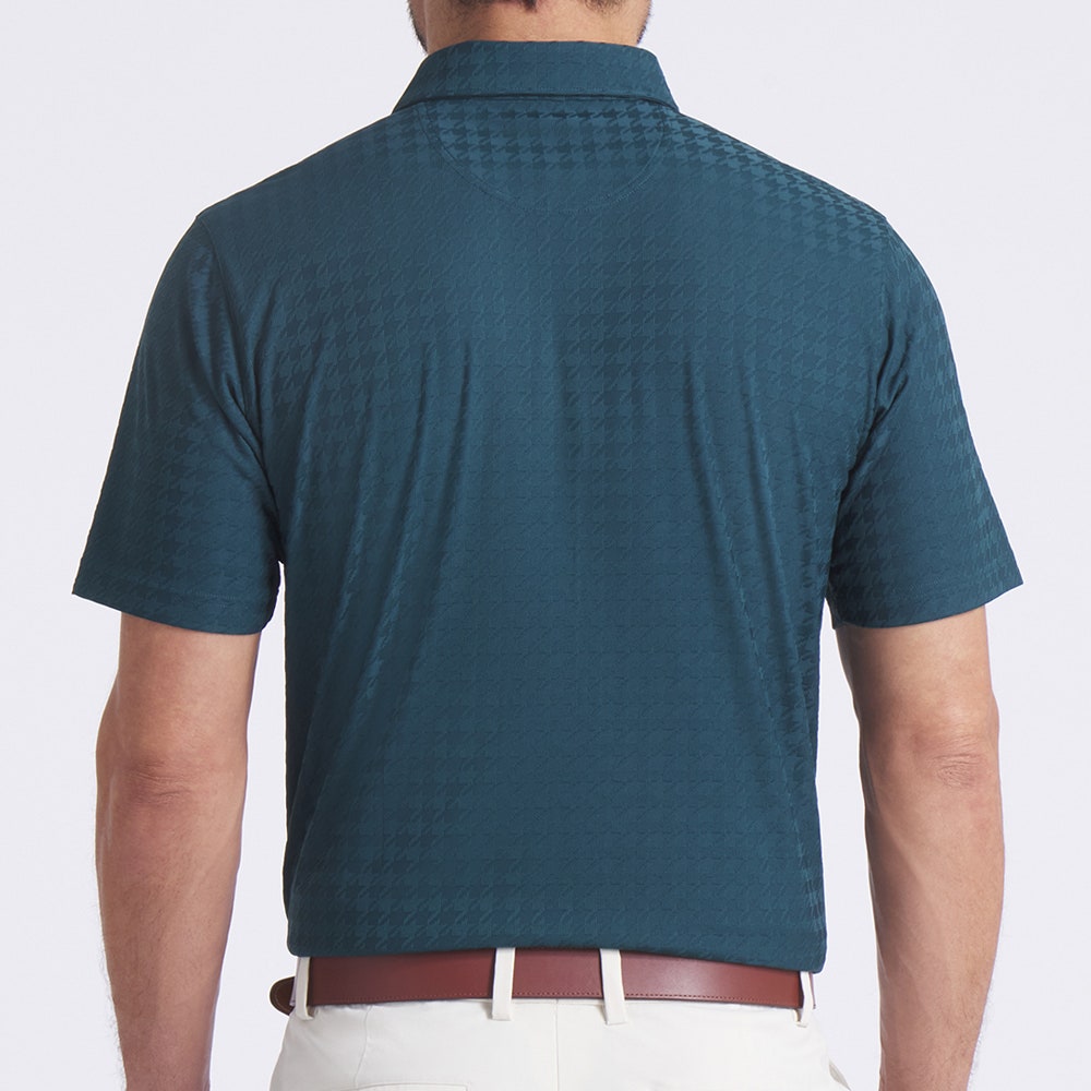 PUMA Golf Shirt - Mattr Houndstooth Polo - Green Terrain AW25