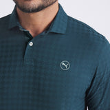 PUMA Golf Shirt - Mattr Houndstooth Polo - Green Terrain AW25
