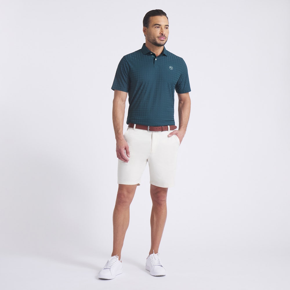 PUMA Golf Shirt - Mattr Houndstooth Polo - Green Terrain AW25