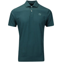 PUMA Golf Shirt - Mattr Houndstooth Polo - Green Terrain AW25