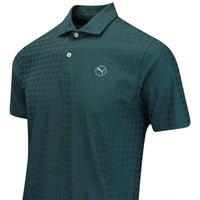 PUMA Golf Shirt - Mattr Houndstooth Polo - Green Terrain AW25