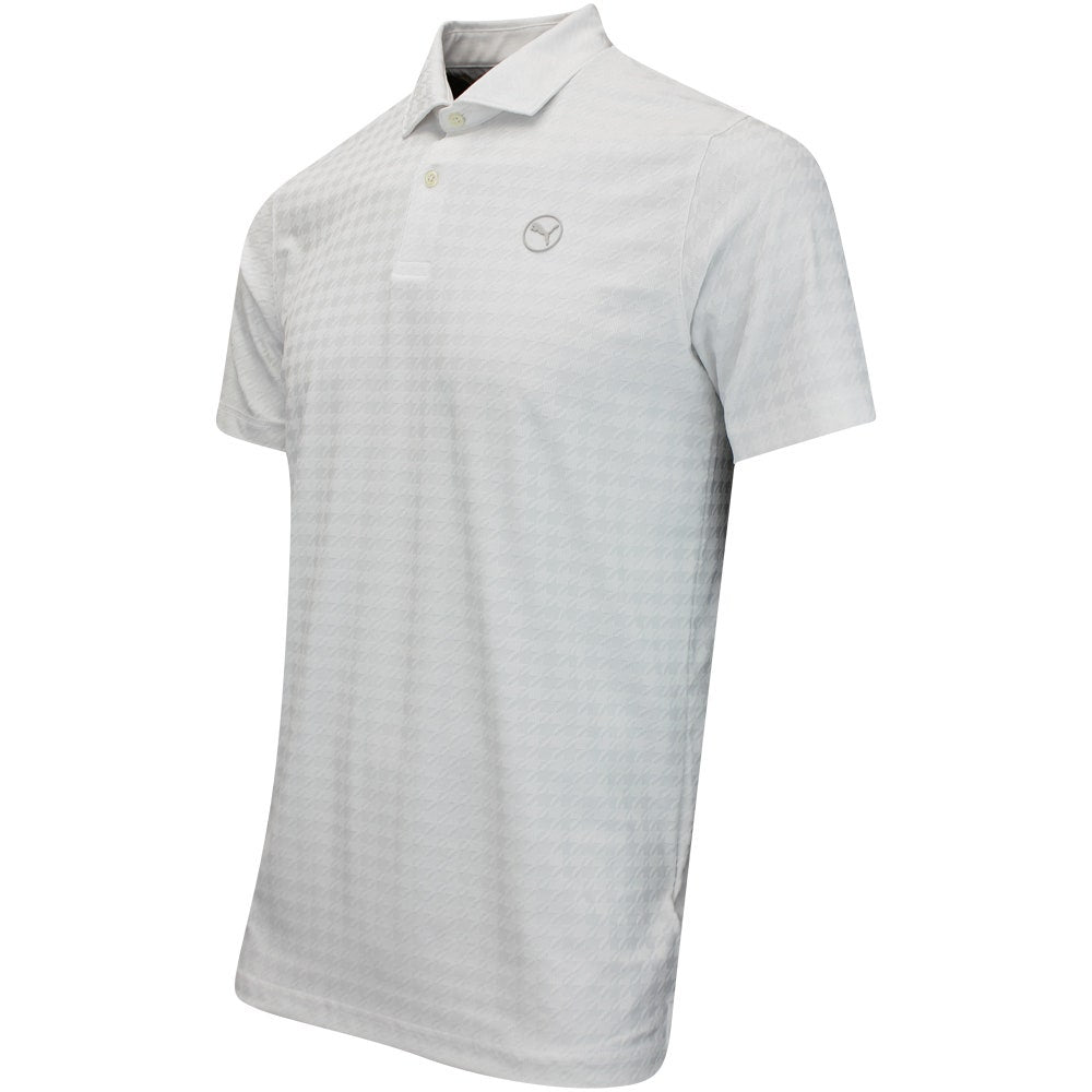 PUMA Golf Shirt - Mattr Houndstooth Polo - White Glow AW25