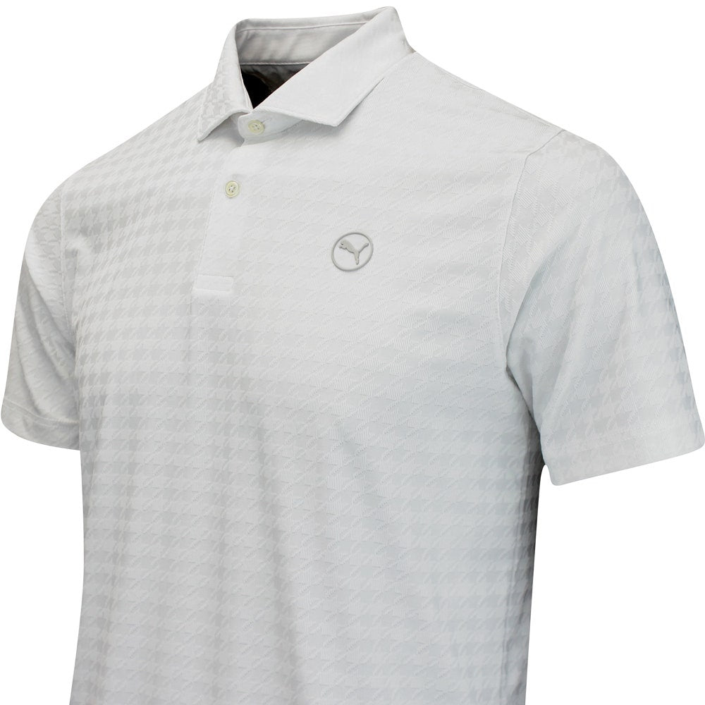 PUMA Golf Shirt - Mattr Houndstooth Polo - White Glow AW25