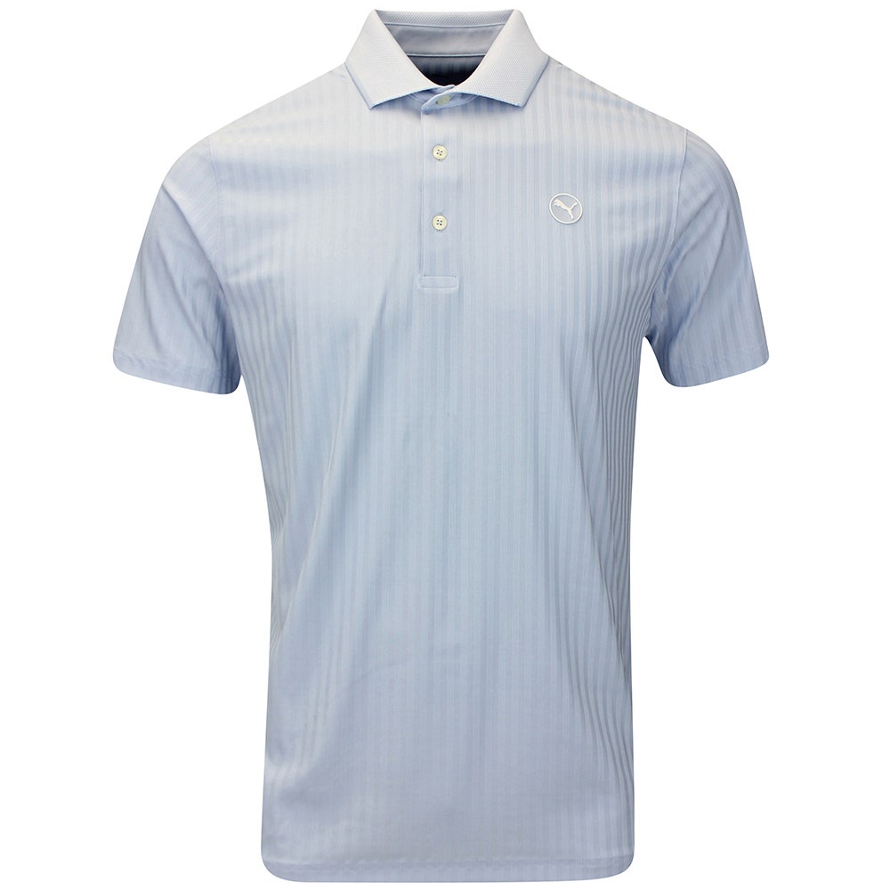 PUMA Golf Shirt - Mattr Stripe Jacquard Polo - Haute Tropic AW25
