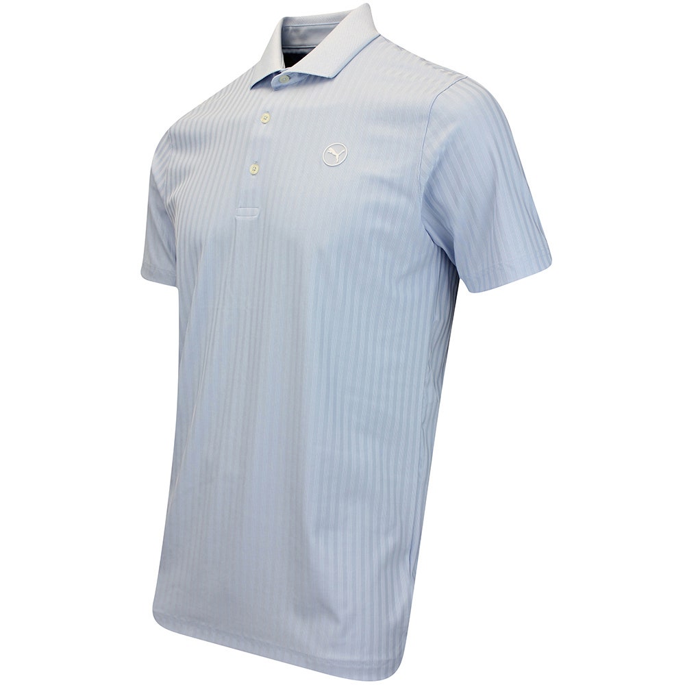PUMA Golf Shirt - Mattr Stripe Jacquard Polo - Haute Tropic AW25